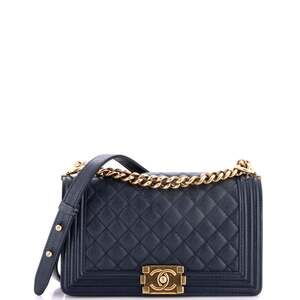 Chanel Boy Flap Bag Quilted Caviar Old #227579C48B